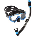 Cressi Pano 3 & Supernova Dry Mask & Snorkel Kits, Black/Blue