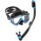 Cressi Pano 3 & Supernova Dry Mask & Snorkel Kits, Black/Blue