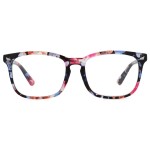 MEETSUN Blue Light Blocking Glasses women men, Anti Eye Strain Headache (Sleep Better),Computer Glasses UV400 Lens (T1 Flower-Transparent Lens)