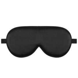 Alaska Bear Organic Silk Sleep Mask Cool Super Smooth Eye Cover Genuine Mulberry Silk Face Skin Care, Soft Filling, Lightweight for Home or Travel Use (Original Black, Flat)