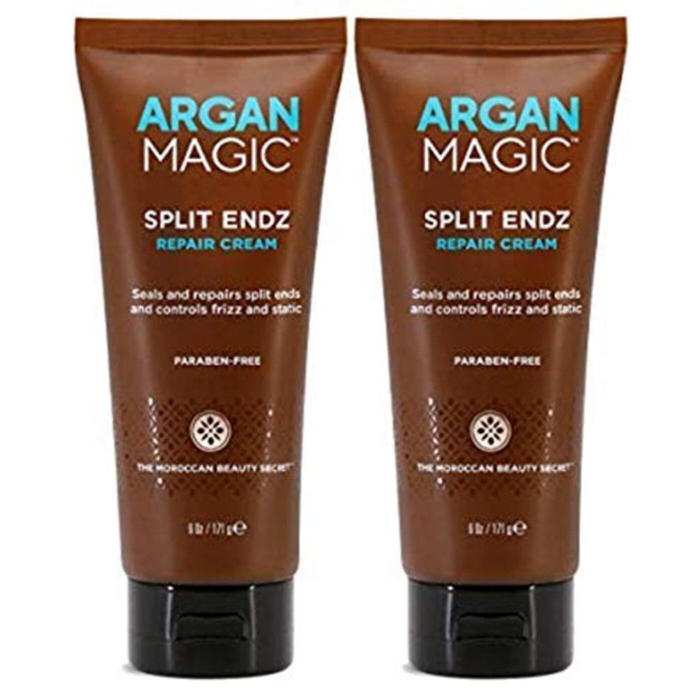 Argan Magic Split Endz Repair Cream - Instantly Binds Frayed and Separated Ends While Preventing Future Breakage | Controls Frizz | Made in USA, Paraben Free, Cruelty Free (6 oz / 2 Pack)