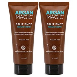 Argan Magic Split Endz Repair Cream - Instantly Binds Frayed and Separated Ends While Preventing Future Breakage | Controls Frizz | Made in USA, Paraben Free, Cruelty Free (6 oz / 2 Pack)