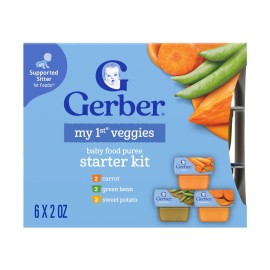 Gerber Stage 1 Baby Food, Veggie Variety Pack Pure..