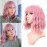 VCKOVCKO Pastel Wavy Wig With Air Bangs Women\'s Short Bob Purple Pink Wigs Curly Wavy Shoulder Length Pastel Synthetic Bob Wig for White Women Girls Daily Use Colorful Wigs(12, Purple Pink)