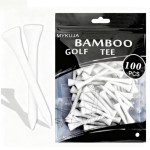 MYKUJA Bamboo Golf Tee 2-1/8 inch Pack of 100, Golf Tees White 54mm