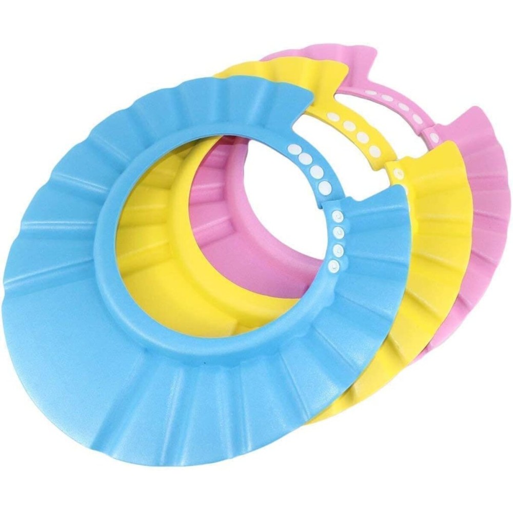 3Pack Baby Shower Cap Bath Visor for Toddlers Shampoo Cap Shower Protection Hat - Adjustable Soft Hair Washing Guard, Bath Shield Visor Hat,Eyes and Ears Head Protection for Baby, Kids, Children