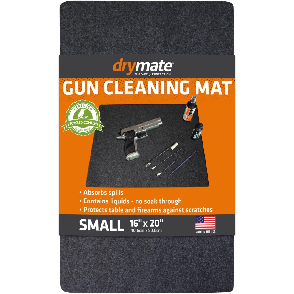Drymate Gun Cleaning Pad (16 x 20), Premium Gun Cleaning Mat - Absorbent/Waterproof/Durable - Protects Surfaces, Contains Liquids - (Made in The USA) (Charcoal)