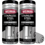 Weiman Stainless Steel Cleaner and Polish Wipes Bundle with Microfiber Cloth-Removes Fingerprints, Water Marks and Grease from Appliances - Works Great on Refrigerators, Ovens, and Grills