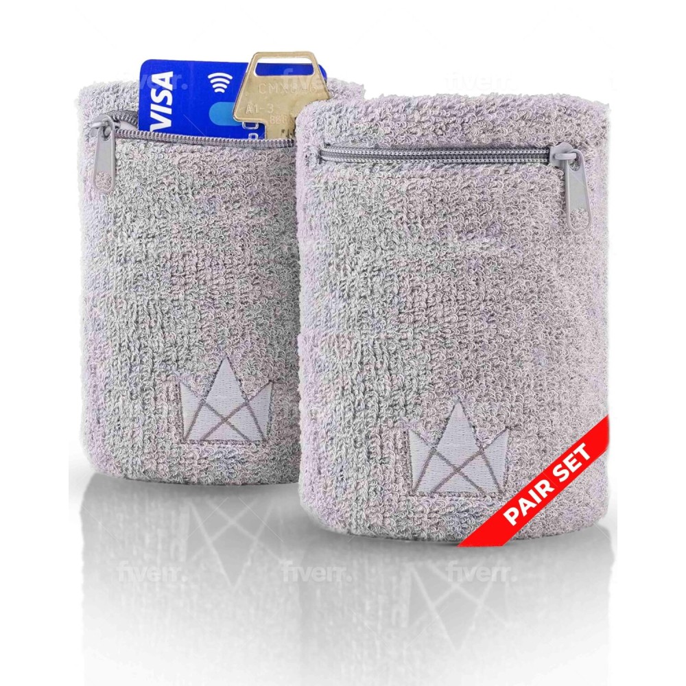 The Friendly Swede Wrist Wallets for Men & Women - Wristband Pocket with Zipper for Jogging, Cycling & Walking; Wrist Pouch for Men for Storing Cash, Keys & Credit Cards; Ankle Wallet - 2 Pack