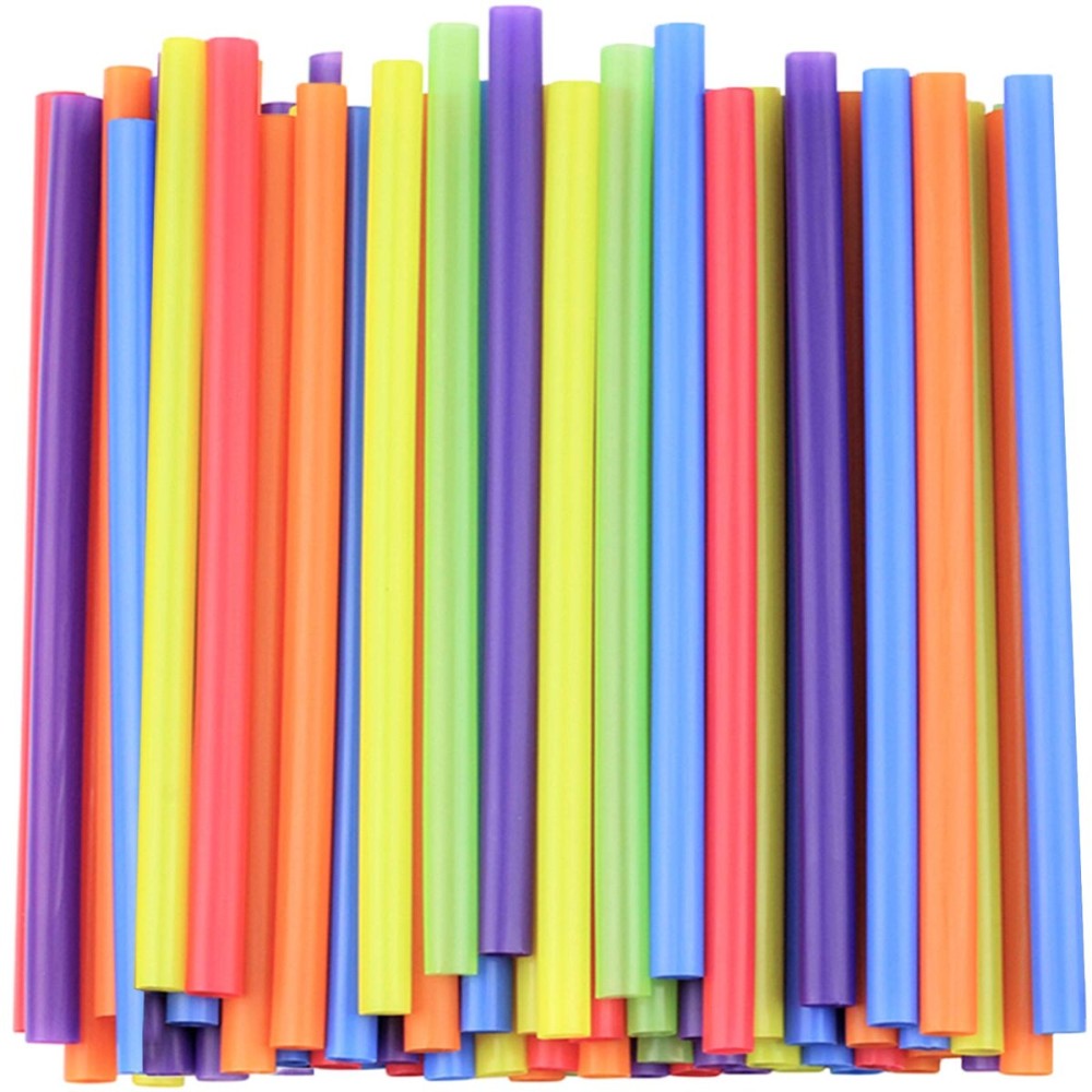 Comfy Package, [100 Count] Jumbo Plastic Smoothie Straws - 8.5High - Assorted Colors