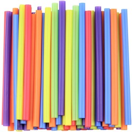 Comfy Package, [100 Count] Jumbo Plastic Smoothie Straws - 8.5High - Assorted Colors
