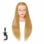 Hairginkgo Training Head 26-28 Mannequin Head Synthetic Fiber Cosmetology Doll Head Hair Styling Manikin Braiding Head Hairdresser Training Model for Cutting Braiding with Clamp (92018W2720)