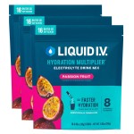 Liquid I.V. Hydration Multiplier - Passion Fruit | Electrolyte Powder Drink Mix | 3 Pack (48 Servings)