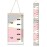 MinoMia Kids Growth Chart, Wood Frame Fabric Canvas Height Measurement Ruler from Baby to Adult for Child\'s Room Decoration 7.9 x 79in (7.9 x 79in, Pink & Grey)