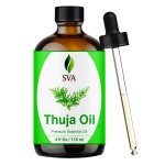 SVA Thuja Essential Oil - 4 Fl Oz - 100% Natural Thuja Oil - for Diffuser, Hair Care, Face, Skin Care, Aromatherapy, Scalp and Body Massage, Soap and Candle Making - with Dropper