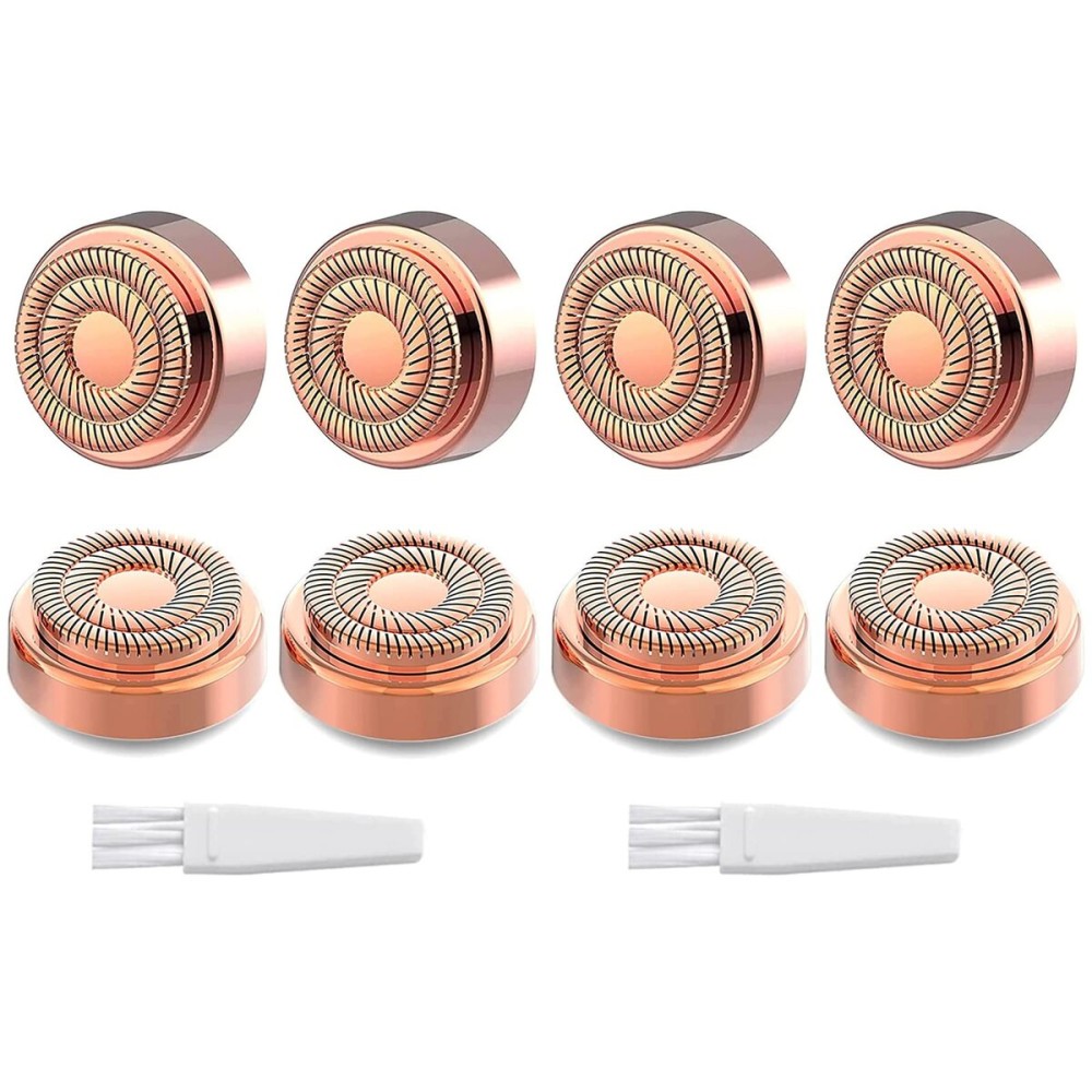tuokiy Generation 2 Replacement Head for Flawelss Facial Hair Remover, Double Halo Gen 2 Replacement Blades,18K Rose Gold Plated Blades,8 Count