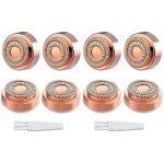 tuokiy Generation 2 Replacement Head for Flawelss Facial Hair Remover, Double Halo Gen 2 Replacement Blades,18K Rose Gold Plated Blades,8 Count