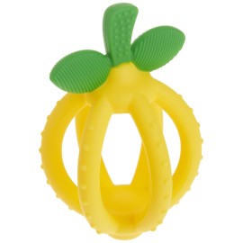 Itzy Ritzy Teething Ball & Training Toothbrush - Silicone, BPA-Free Bitzy Biter Lemon-Shaped Teething Toy Features Multiple Textures to Soothe Gums & an Easy-to-Hold Design (Lemon)