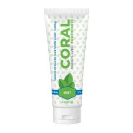 Coral Nano Silver Mint Toothpaste, Natural Fluoride Free Teeth Whitening Toothpaste, Coral Calcium Nano Silver Infused SLS Free - 4 Ounces