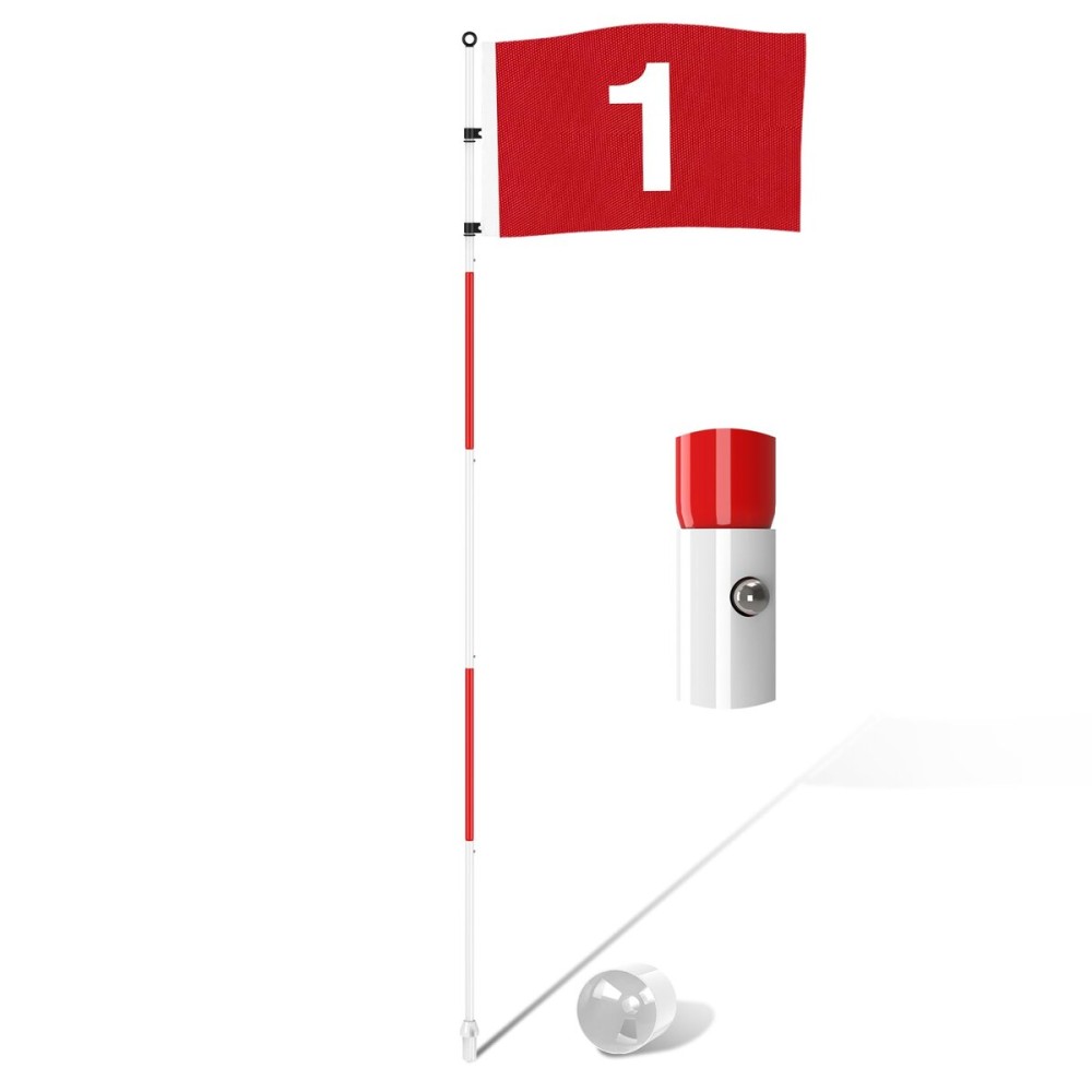 KINGTOP 6ft Golf Flagstick Pro, Portable Five-Section Design for Backyard Practice Putting Green, Driving Range Golf Pin Flag Hole Cup Set, Gift Idea, 1-Pack