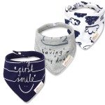 JN&LULU 3 Pack Newborn Baby Bibs Bandana Drool Bibs for Drooling Cotton Baby Gifts (smile)