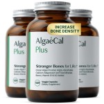 ALGAECAL Organic Red Algae Calcium Supplement for Bone Density & Strength, Vitamin K2 MK7 (100mg), Vitamin D3 (1600 IU), Magnesium (350mg) & Trace Minerals, Easy to Swallow, 120 Veggie Caps