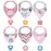 vuminbox Baby Bandana Drool Bibs 6-Pack and Teething Toys 6-Pack Made with 100% Organic Cotton, Absorbent and Soft Unisex (Multicolor)