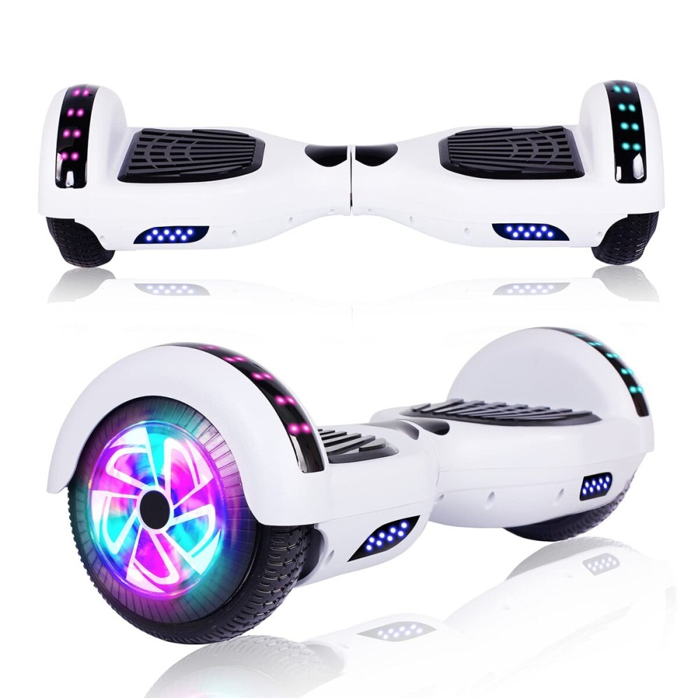 UNI-SUN Self Balancing Scooter for Kids, 6.5 Two Wheels Scooter with Bluetooth and Lights for Girls Boys Kids Adults(White)