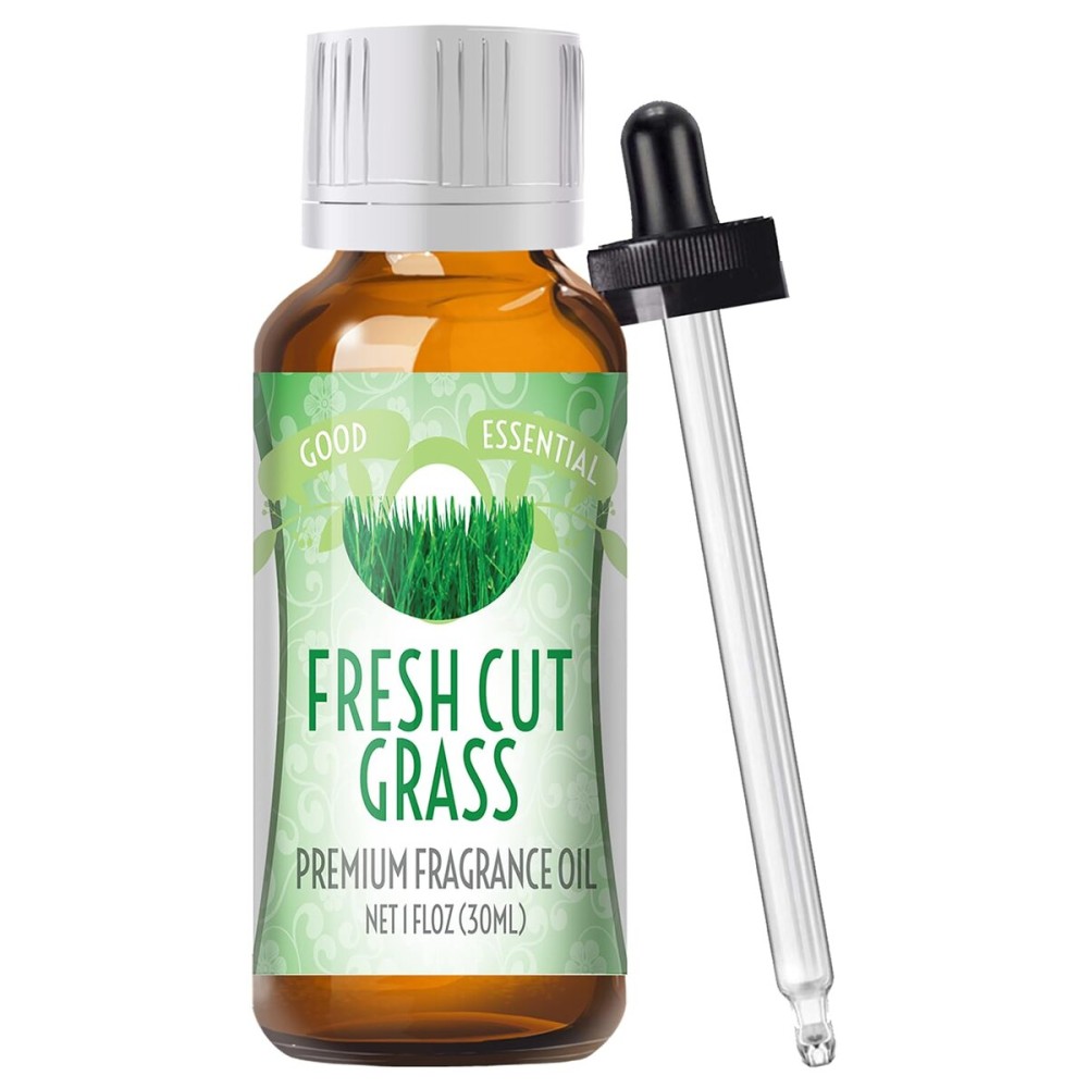 Good Essential Professional Fresh Cut Grass Fragrance Oil 30ml for Diffusers, Candles, Soaps, Lotions, Perfume 1 fl oz - Scent for Candle Making - Fresh Cut Grass Diffuser Oil