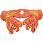 Jalunth Soccer Goalkeeper Goalie Gloves Kids Youth Goal Keeper Field Player Glove Boys Girls Ages 7-8 Years Old Anti-Slip Latex Palm Soft Pu Hand Back Orange Size 6
