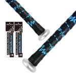 ALIEN PROS Bat Grip Tape for Baseball (2 Grips) - 1.1 mm Precut and Pro Feel Bat Tape - Replacement for Old Baseball bat Grip - Wrap Your Bat for an Epic Home Run (2 Grips, Blue Beats)