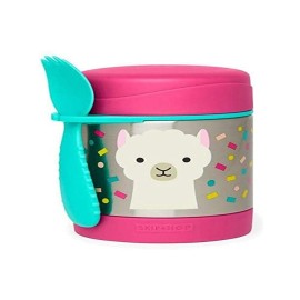 Skip Hop Insulated Food Jar: Stainless Steel Baby Food Container, Llama