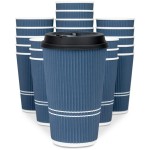 Glowcoast Disposable Coffee Cups With Lids - 16 oz To Go Coffee Cup (70 Set). Large Travel Cups Hold Shape With Hot and Cold Drinks, No Leaks! Insulated Ripple Cup Protect Hands, No Sleeves needed!