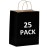Qutuus Black Gift Bags with Handles - 25 Pcs 8x4.5x10 Black Paper Bags, Shopping Bags, Party Bags, Favor Bags, Goody Bags, Cub, Business Bags, Kraft Bags, Retail Bags, Paper Gift Bags