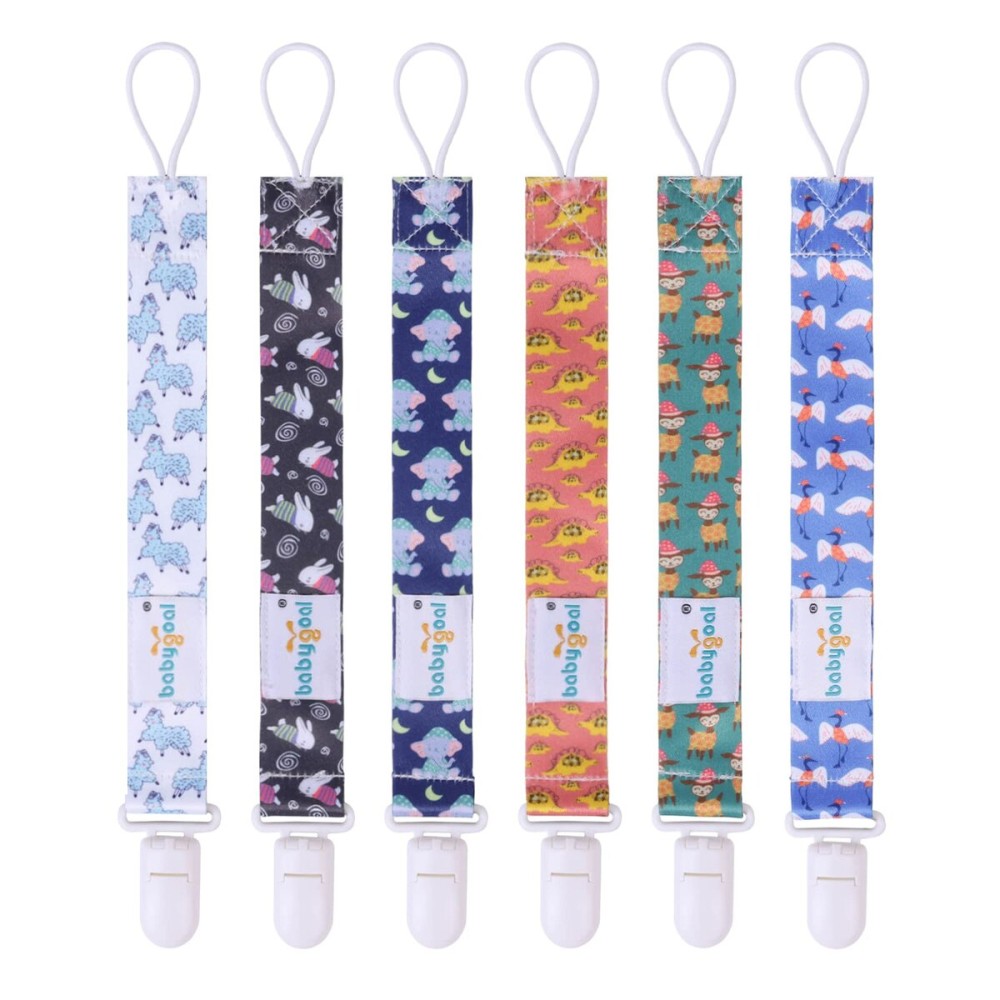 babygoal Pacifier Clips, 6 Pack Pacifier Holder Fits for Most Pacifiers and Binkies 6PB02