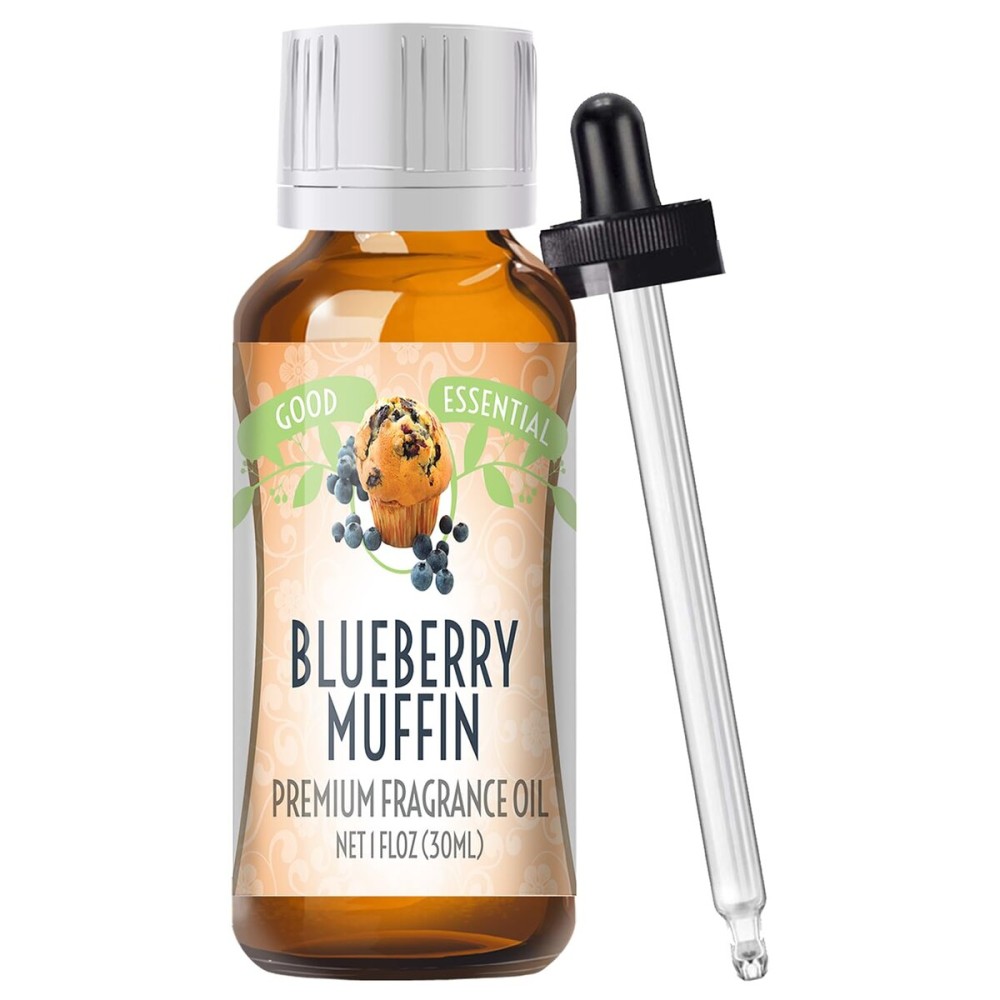Good Essential Professional Blueberry Muffin Fragrance Oil 30ml for Diffuser, Candles, Soaps, Lotions, and Perfume (1 fl oz) - Scented Blueberry Oil