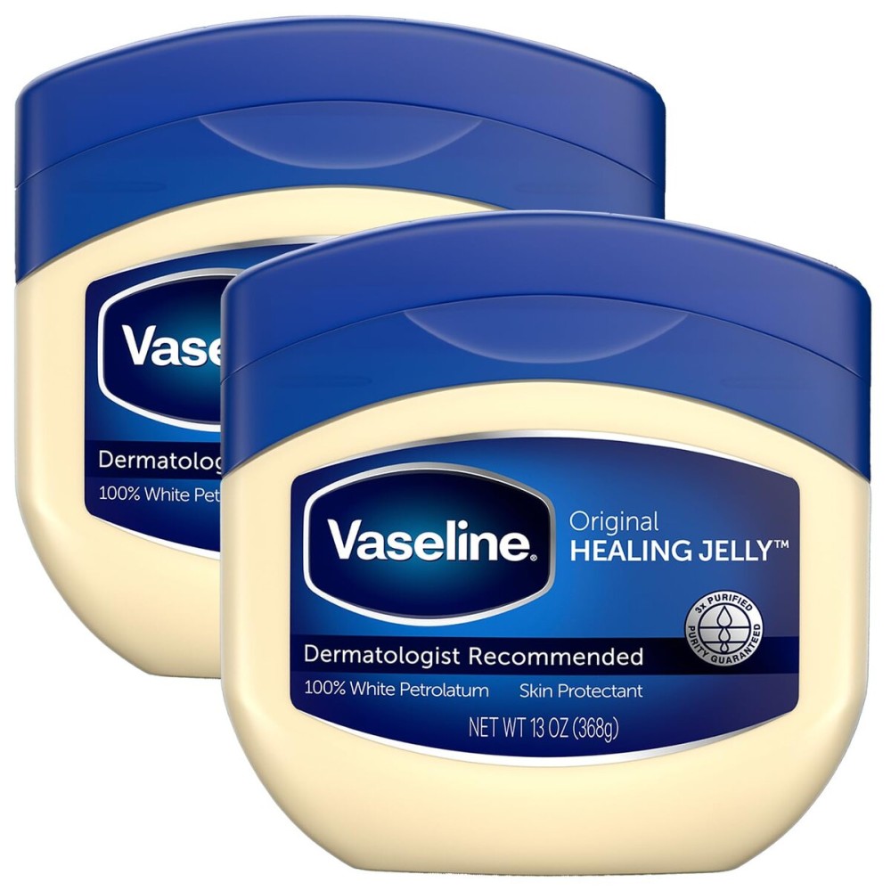 Vaseline Petroleum Jelly Value-Size 2-Pack - Dermatologist Recommended Skin Protectant, Healing Ointment for Beauty & Personal Care, 13 Oz Ea