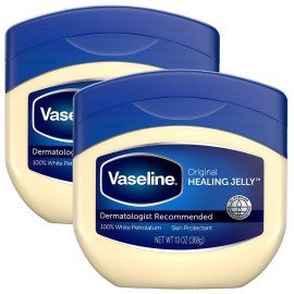 Vaseline Petroleum Jelly Value-Size 2-Pack - Dermatologist Recommended Skin Protectant, Healing Ointment for Beauty & Personal Care, 13 Oz Ea
