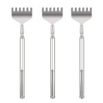 YIMICOO Extendable Back Scratcher for Men 3 Pack Portable Telescopic Metal Back Scratchers/Hand Massager with Pocket Clip for Thanksgiving, Birthday, Christmas Gifts