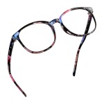 LifeArt Blue Light Blocking Glasses, Anti Eyestrain, Computer Reading Glasses, Gaming Glasses, TV Glasses for Women Men, Anti Glare (Floral, 1.50 Magnification)
