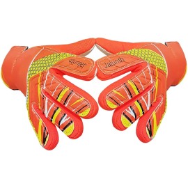 Jalunth Goalkeeper Goalie Soccer Gloves Kids Youth Goal Keeper Field Player Glove Boys Girls Ages 4-6 Years Old Anti-Slip Latex Palm Soft Pu Hand Back Orange Size 5