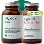 AlgaeCal - Bone Builder Pack for Bone Density Increase, Clinically Supported Plant Based Calcium Supplement & Strontium, Vitamins K2 (100mg), D3 (1600 IU), Magnesium & 16 Essential nutrients
