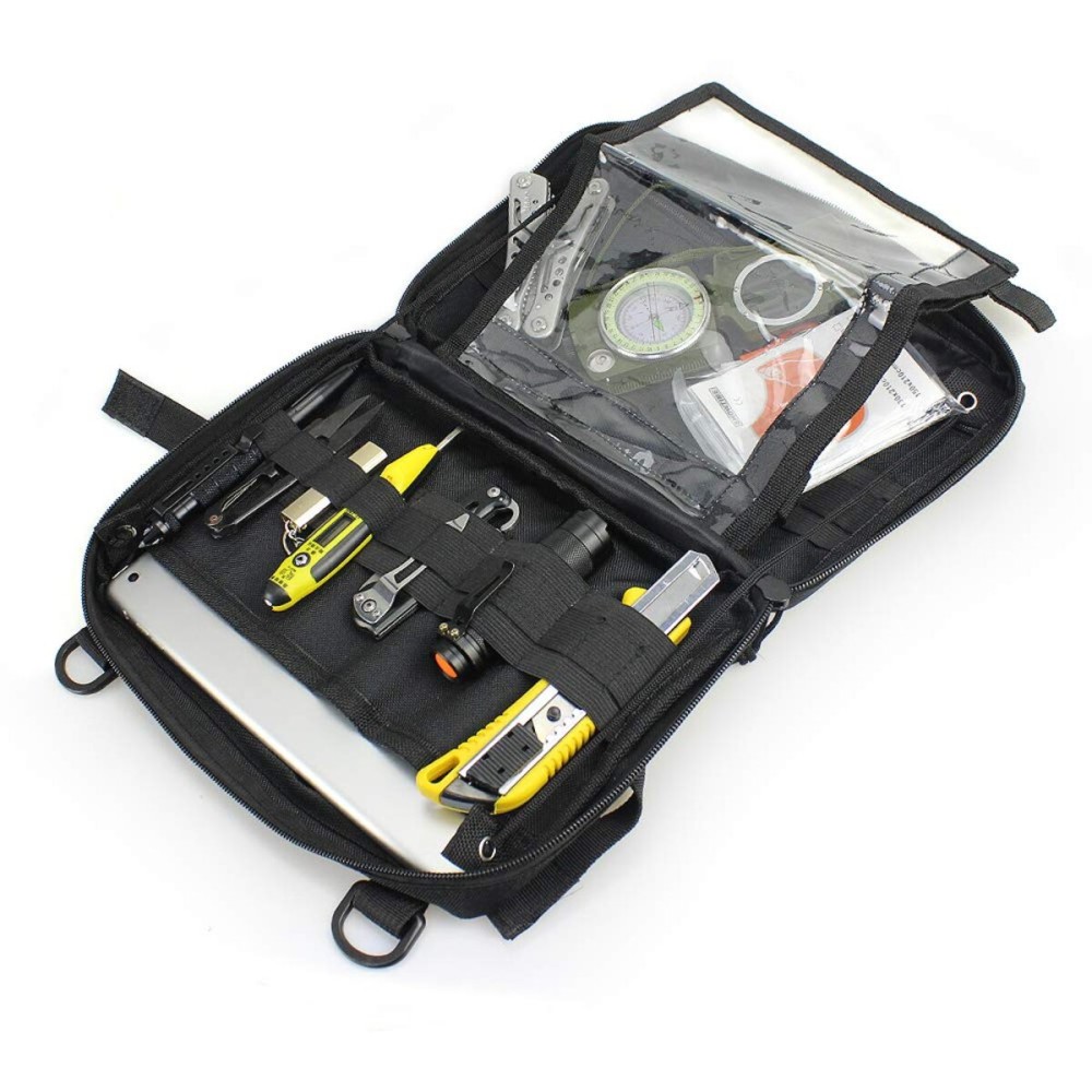 WYNEX Tactical Admin Molle Pouch, Medical EDC EMT Utility Bag Shell Design Attachment Pouches 1000D Nylon Hiking Belt Bags