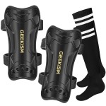 Soccer Shin Guards for Youth Kids Toddler, Upgraded Double Straps & Thicker, More Stable Protected Soccer Equipment - Football Gear for 3-5-7 4-6-8-10-12-14 Years Old Child Teens Boys Girls (Black, L)