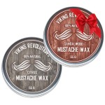 Viking Revolution Mustache Wax 2 Pack - Beard & Moustache Wax for Men - Strong Hold Helps Train Tame & Style (Citrus & Sandalwood, 2 pack)