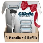 Gillette SkinGuard Razors, 1 Gillette Razor, 4 Razor Blade Refills, Designed for Men with Skin Irritation, Razor Bumps, and Sensitive Skin