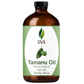 SVA Tamanu Seed Oil - 16 Fl Oz - 100% Natural Cold Pressed Tamanu Oil - for Face, Skin Care, Hair Care, Scalp Massage & Body Massage - Carrier Oil