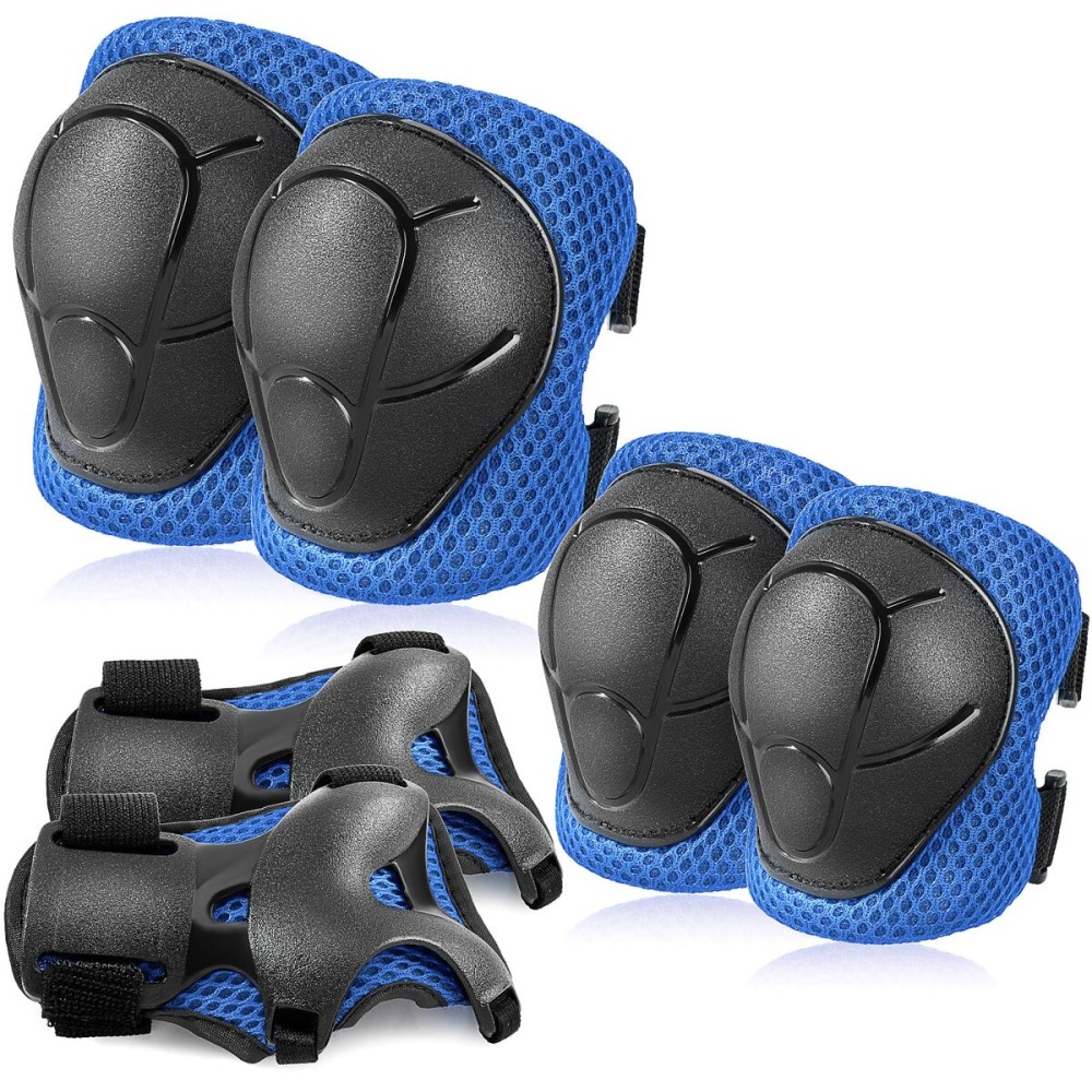 BOSONER Basic Kids Protective Gear: Kids Knee Pads and Elbow Pads with Wrist Guards Set for 3-15 Years - Design for Roller Skates, Cycling, BMX Bike, Skateboard, Inline Skating, Scooter Riding Sports