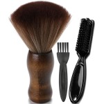 Barber Neck Duster Brush - Borogo Professional Barber Large Hair Cutting Cleaning Hairbrush Styling Tool (Neck brush+Black brush)