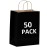 Qutuus Black Paper Gift Bags with Handles 50 Pcs 8x4.5x10 inches Black Kraft Bag with Handles Bulk for Shopping, Party Favor, Retails Kraft Paper Bags